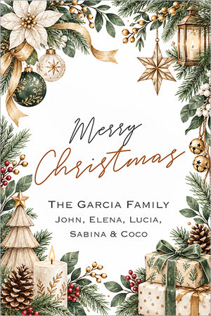 Elegant Gold Christmas Personalized Gift Tags