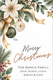 Gold Poinsettia Personalized Christmas Gift Tags