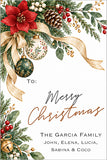 Red Poinsettia Personalized Christmas Gift Tags