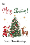 Santa and Christmas Tree Personalized Gift Tags