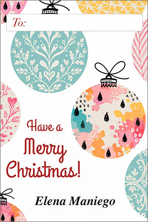 Exquisite Christmas Balls Holiday Gift Tag