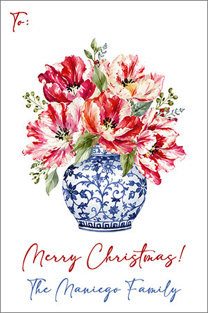 Holiday Ginger Jar Christmas Gift Tag