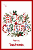 Merry Candy Cane Christmas Gift Tag
