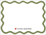 Personalized Wavy Border Emoji Notecards