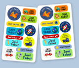 Assorted Boys Themed Sticker Label Sheets