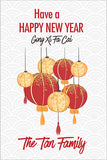 Happy Chinese New Year Artsy Lantern Gift Tag