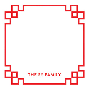 Red Border Chinese New Year Gift Tag