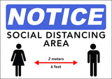 Social Distancing Area Sign