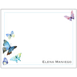 Watercolor Dancing Butterflies Personalized Note Cards