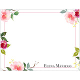 Silk Flowers Personalized Note Cards