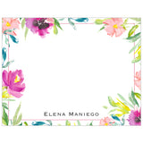Wispy Flowers Personalized Note Cards