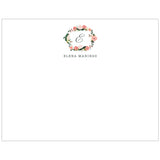 Monogram Floral Wreath Personalized Note Cards