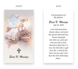 Baptism Baby Girl Souvenir Prayer Card Stampita