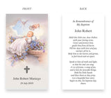 Baptism Baby Boy Souvenir Prayer Card Stampita