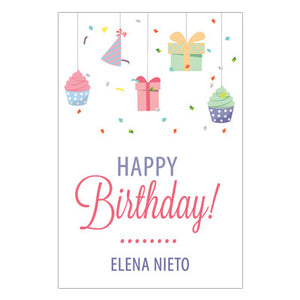 Happy Birthday Hanging Presents gift tag