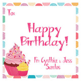 Happy Birthday Girly Cupcake Gift Tag