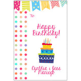 Happy Birthday Cake & Dots Gift Tag
