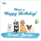 Birthday Pet Gang gift tag