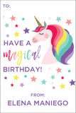 Magical Unicorn birthday gift tag