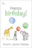 Baby Safari birthday gift tag