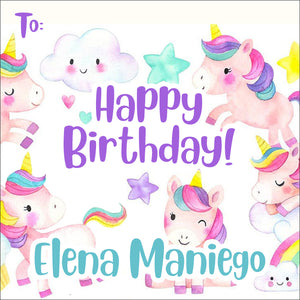Baby Unicorns birthday gift tag