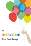 Colorful Balloons birthday gift tag