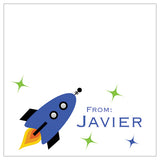 Blue Spaceship Kiddie Gift Tag