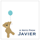 Balloon Teddy Bear Kiddie Gift Tag