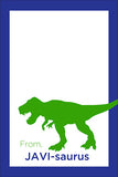 Green Dinosaur Kiddie Gift Tag