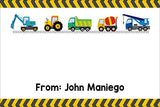 Cars and Trucks Kiddie Gift Tag