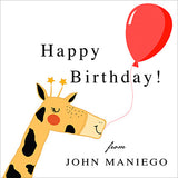 Quirky Giraffe Birthday Kiddie Gift Tag