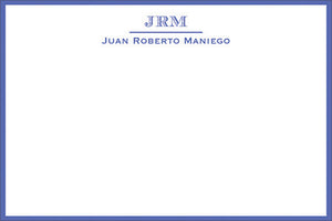 Monogram Blue Mens Gift Tag