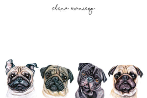 Curious Pugs all occasion gift tag