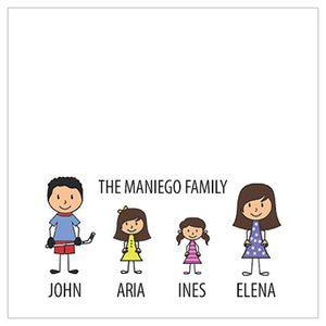 Stick Figure Family Gift Tag / Mini Notecard