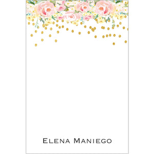 Floral Gold Sparkles Gift Tag