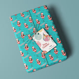 Funny Santa Face Personalized Gift Wrapping Paper