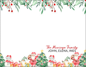 Santa & Snowman About Town Christmas Gift Tag