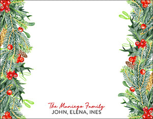 Vines of Holly Christmas Gift Tag or Notecard