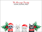 Holiday Cutesy Pets Christmas Gift Tag or Notecard