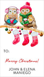Holiday Owls of Christmas Gift Tag