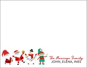 Dancing Santa Gang Christmas Gift Tag or Notecard