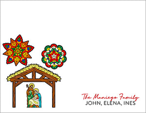 Nativity with Parol Christmas Gift Tag or Notecard