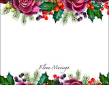 Colorful Holiday Bouquets Christmas Gift Tag or Notecard