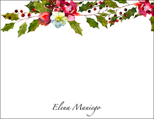 Blush of Holly Christmas Trees Gift Tag or Notecard