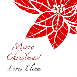 Poinsettia Most Red Christmas Gift Tag