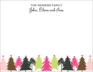 Forest of Modern Christmas Trees Gift Tag or Notecard