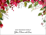 Watercolor Florals Christmas Gift Tag or Notecard