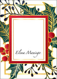 Red Frame Botanical Christmas Gift Tag