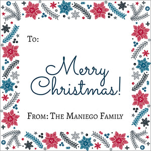 Simple Blues Christmas Gift Tag