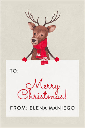 Cheeky Reindeer Christmas Gift Tag